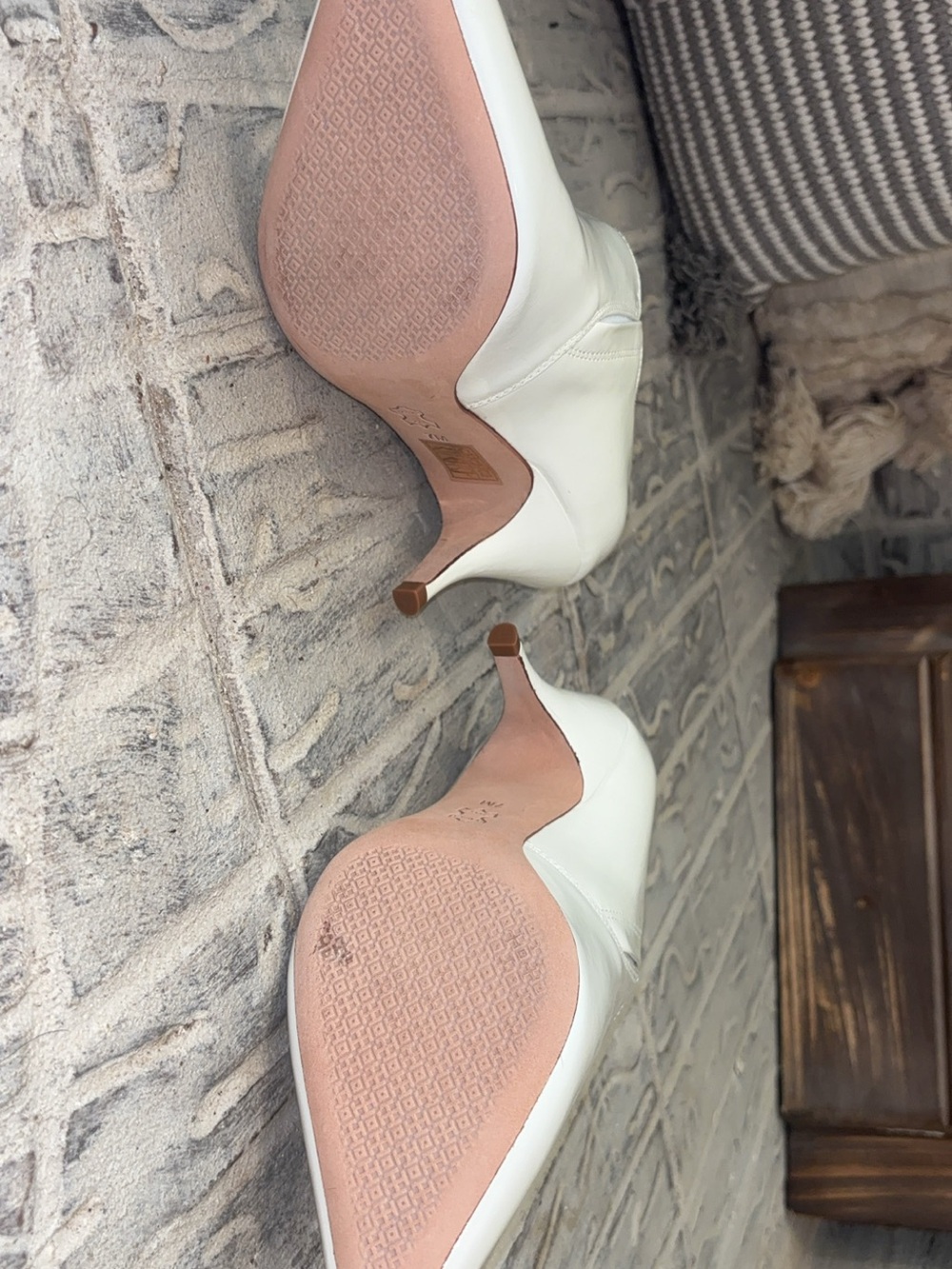 Tory Burch White Pointed Patent Leather Slip-On Mules - Picture 3 of 4